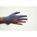 Regi&acute;s Grip Drei Finger Quilthandschuhe Bl&uuml;mchen Grau Handschuhe Quiltgloves