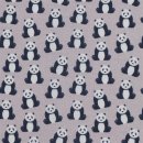 Baumwolldruckstoff Panda Bär Grau Reststück 2,20 Meter