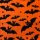 A Littel Batty Halloween Orange Schwarz Fledermäuse Reststück 70cm 
