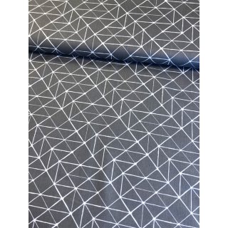 Baumwolldruckstoff Geometrische Linen Anthrazit