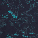 Baumwolljersey Dino Dinosaurier Blau T&uuml;rkis
