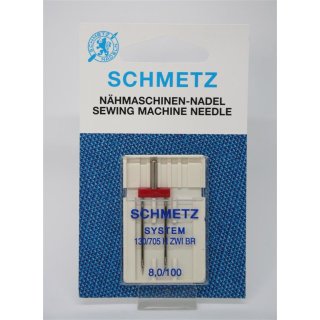 Schmetz Zwillings-Universal-Nadel 130/705 H ZWI BR 8,0/100 Extra Breit