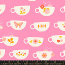 Tea Cups Flamingo Camellia by Melody Miller Ruby Star Society Teetassen Rosa
