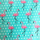 Baumwolldruckstoff Flamingo T&uuml;rkis
