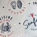 Canvas Maritim Lobster Oyster Fish Seafood Leinenoptik Reststück 1,40 Meter