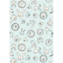 Bella Bunny & Bear Face On Pale Blue by Lewis &...