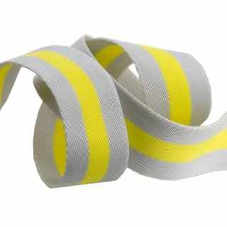 Tula Pink Webbing Gurtband Grey/Yellow 2 Yard x 1,5 inch Striped Neon