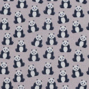 Baumwolldruckstoff Panda Bär Grau Reststück 1 Meter