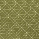 Baumwolldruckstoff Geometrische Linen Olivgrün...