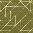 Baumwolldruckstoff Geometrische Linen Olivgrün Reststück 2 Meter