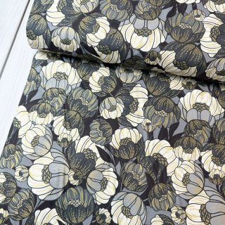 Early Twilight - Scout Lake - Wild Flora - Dramatic Metallic Fabric by Cotton + Steel