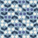 Under the Apple Tree - Cherry - Cornflower Fabric by Loes...