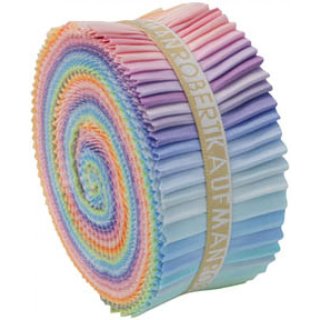 ROLL-UPS  - New Pastel Palette - Kona Cotton Solids 41 x 2,5" Streifen