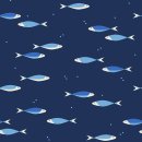 Water School Day Navy Dark Blue Fish by Ruby Star Society