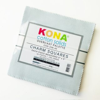 5" Charm Squares - Overcast Palette - Kona Cotton Solids