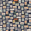 Rifle Paper Co. Bon Voyage Stamps Briefmarken Dunkelblau