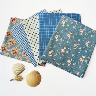 Tilda Fat Quarter Bundle - Crating Memories - Summer Blau  5 FQ