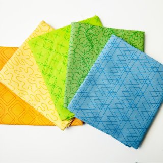 Fat Quarter Bundle Rainbow Sherbet  Nr. 2 - by Sariditty - Basic Quilting Muster Sorbett Gelb Grün Blau