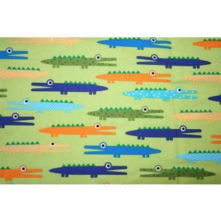 Urban Zoologie Krokodil Grün Blau Reststück 1,10 Meter